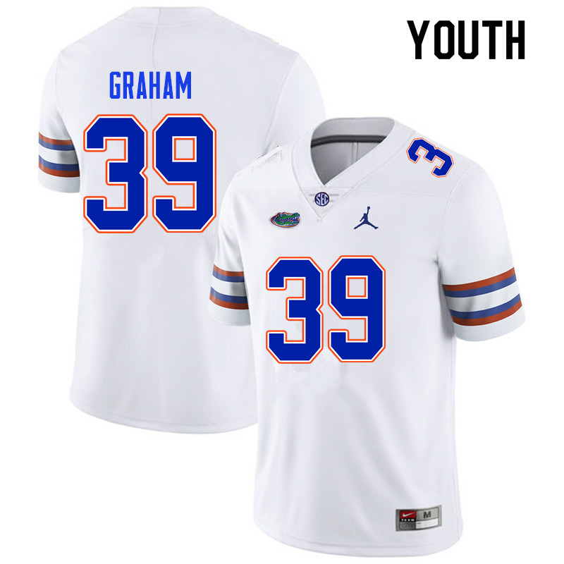 Youth #39 Fenley Graham Florida Gators College Football Jerseys Sale-White - Click Image to Close